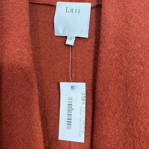 NWT Luii 100% Boiled Wool Rustic Orange Coat Size Small - Picture 5 of 6
